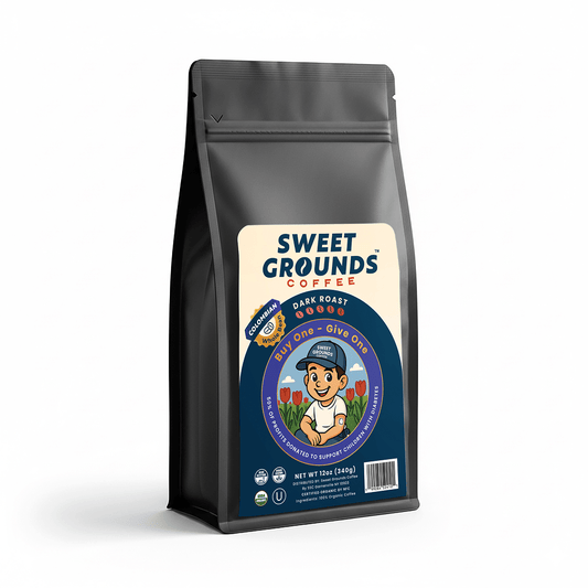Sweet Grounds Coffee Colombian dark roast whole bean coffee bag